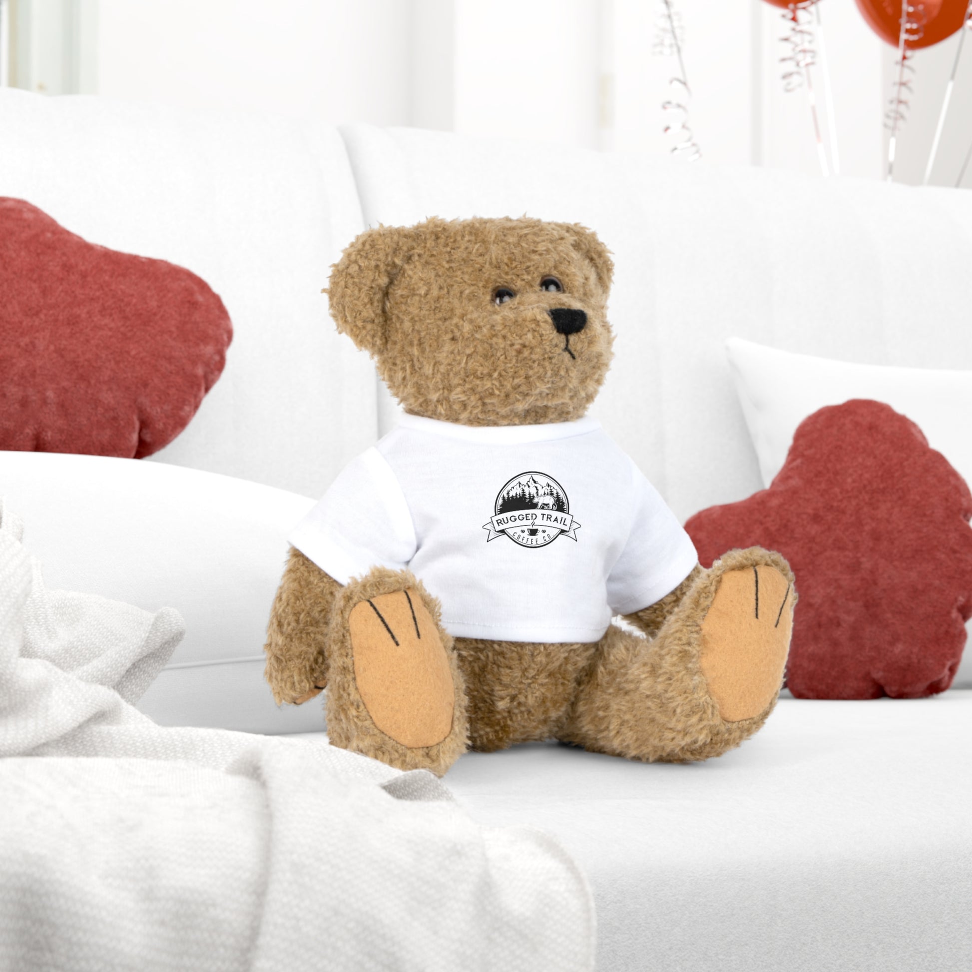 Stuffed Bear with Logo T-Shirt - Rugged Trail Coffee Co.