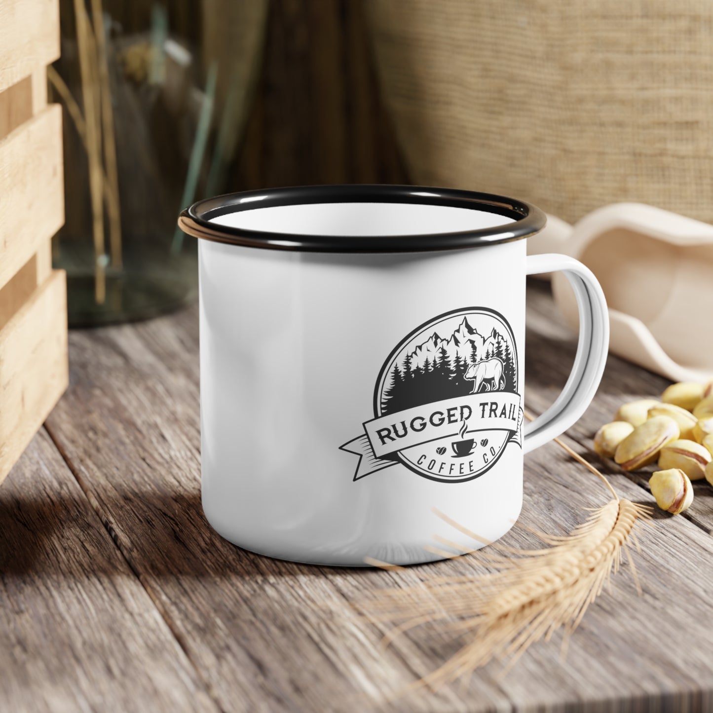 Logo Enamel Camp Cup - Rugged Trail Coffee Co.