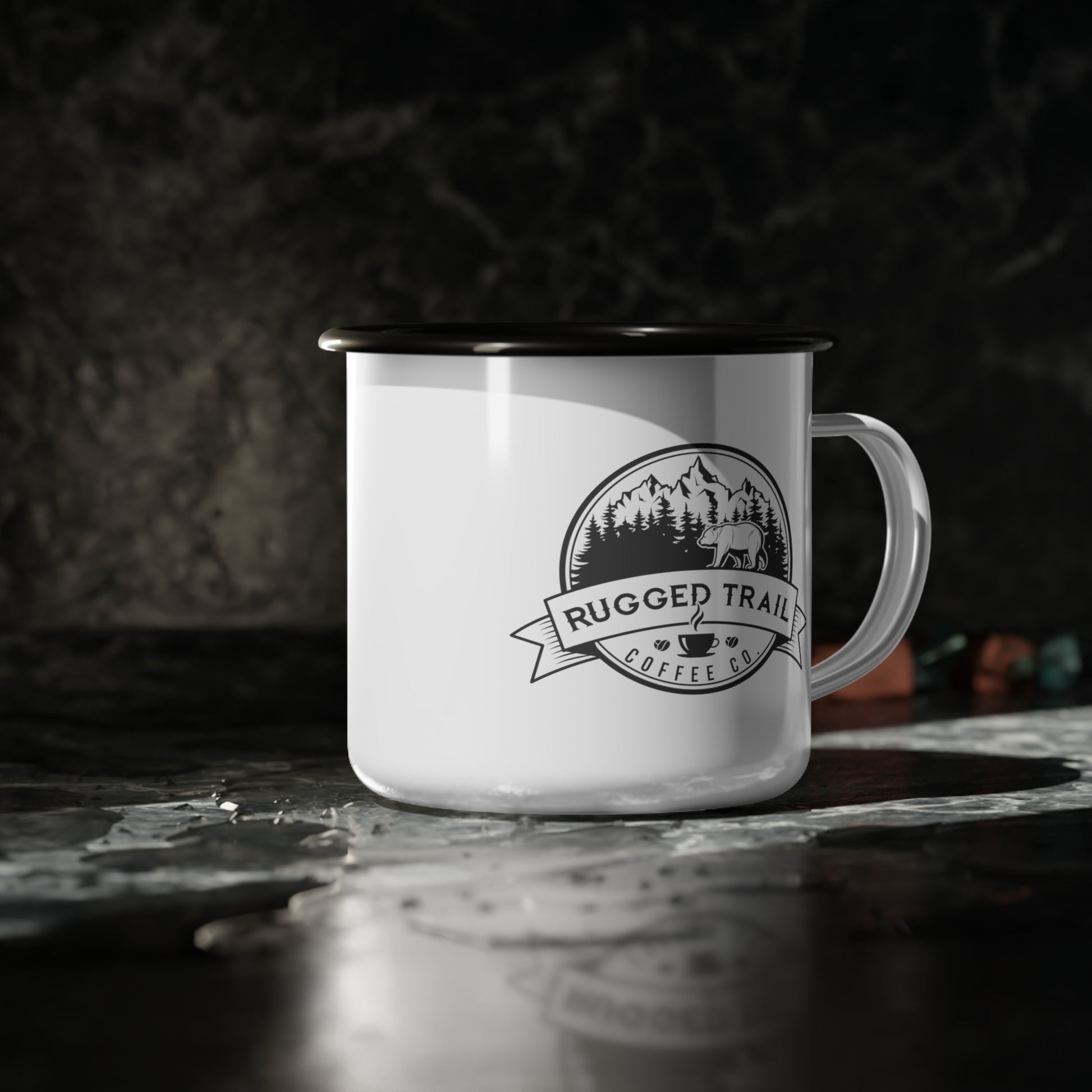 Logo Enamel Camp Cup - Rugged Trail Coffee Co.