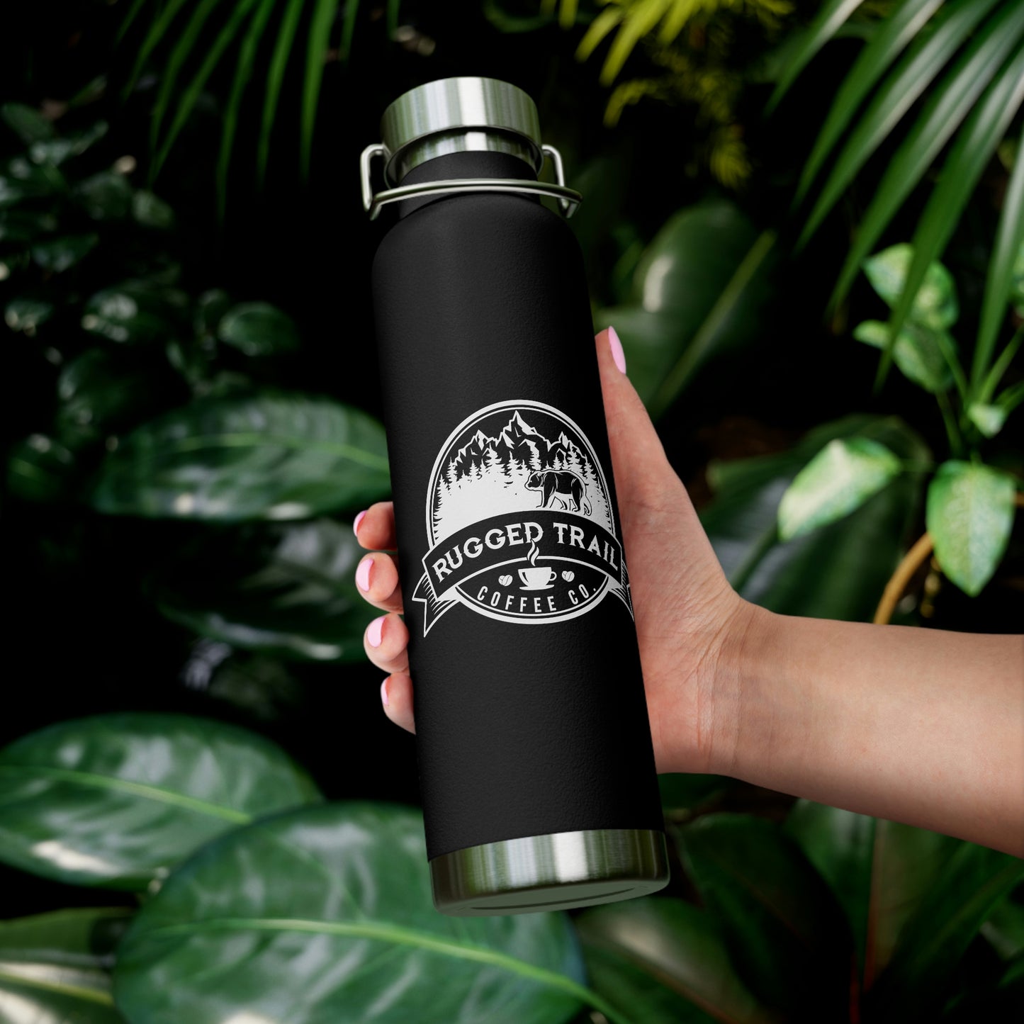 Logo Copper Vacuum Insulated Bottle, 22oz - Rugged Trail Coffee Co.